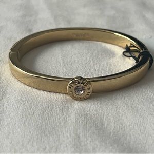 Coach Open Circle Hinged Goldtone Bangle (New With Tags!)